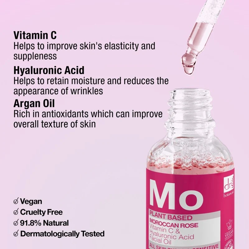 Moroccan Rose Facial Serum with Hyaluronic Acid & Vitamin C 15ml - Image 5